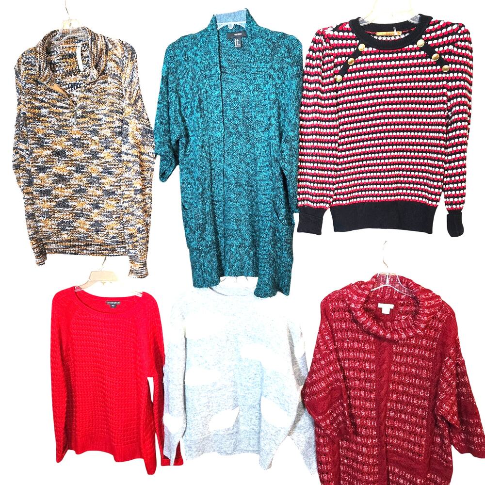 Women's Small S 4 6 Sweaters Cardigans Pullovers Winter Wholesale Bulk Lot of 6